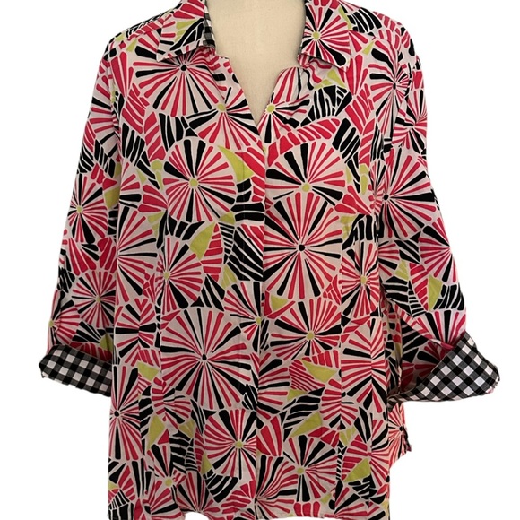 Foxcroft plus size 20W button down shirt 100% cotton - Picture 2 of 9